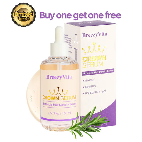 Breezyvita Crown Serum Hair Density Serum for Hair Loss & Thinning – Less Shedding, Fuller Hair, Fast Absorbing, No Grease